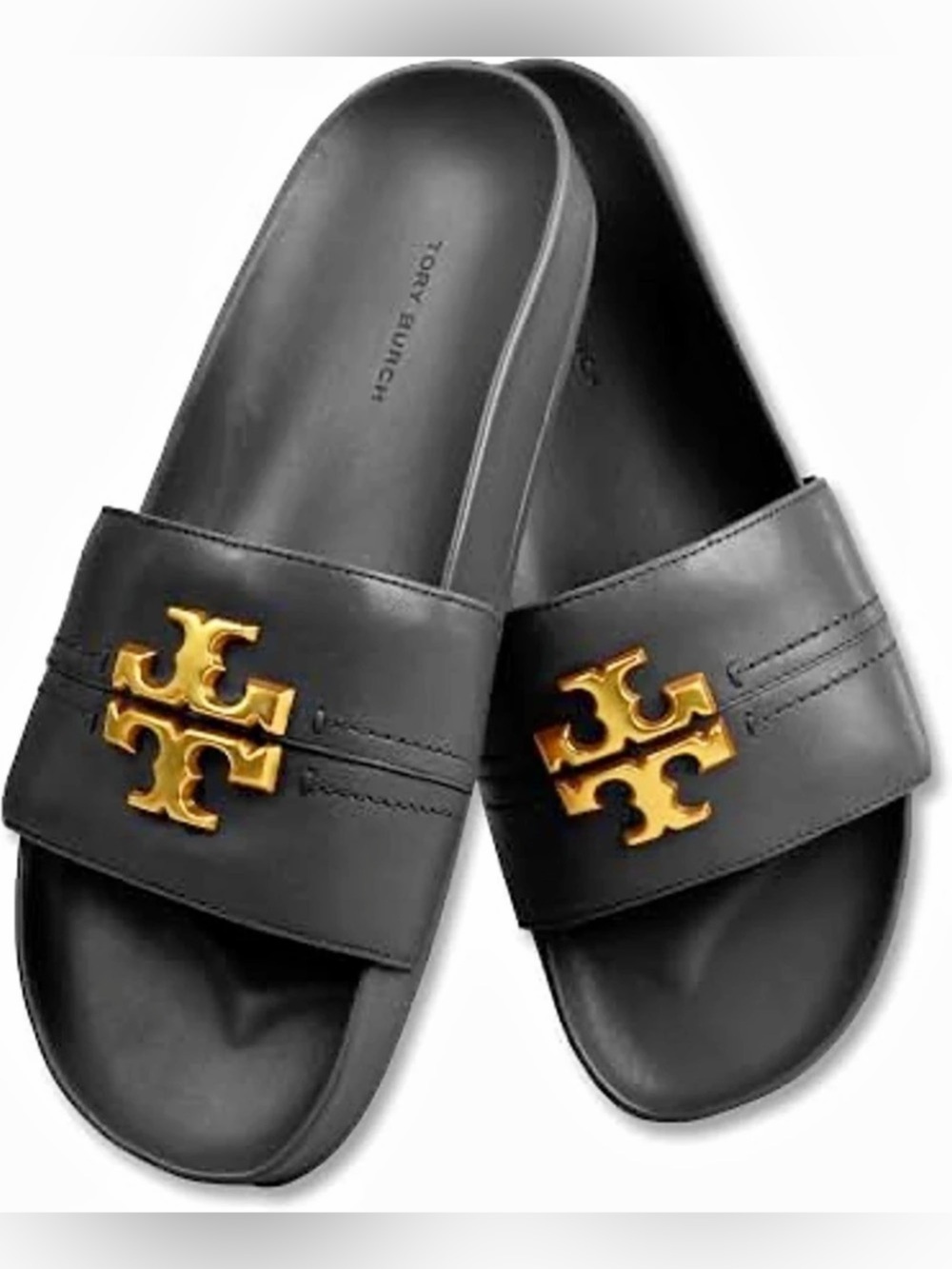 Tory Burch Everly Anatomic Lug Slide Sandal Black